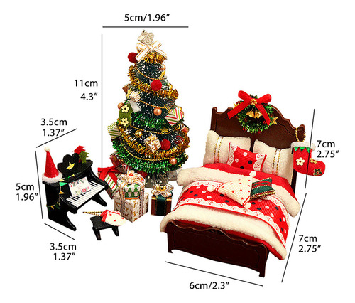 [ Kit De Casa De Muñecas En Miniatura Navideña For