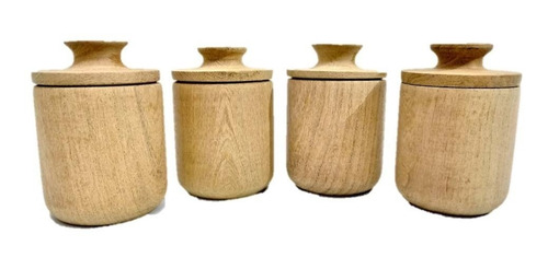 Imagen 6 de 6 de Yerbera Y Azucarera De Madera Para Pintar