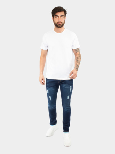 Pantalon Jeans Moderno De Corte Ajustado Moda Para Hombre