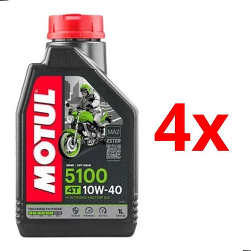 Óleo de motor Motul semi-sintético 10W-40 para motos e quadriciclos x 4L