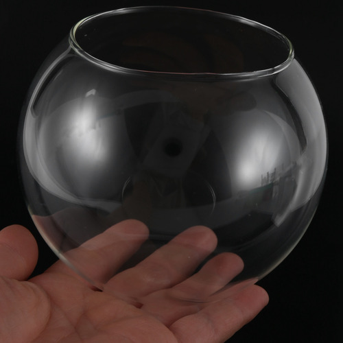Jarrón Redondo Con Forma De Esfera En Cristal Transparente-f