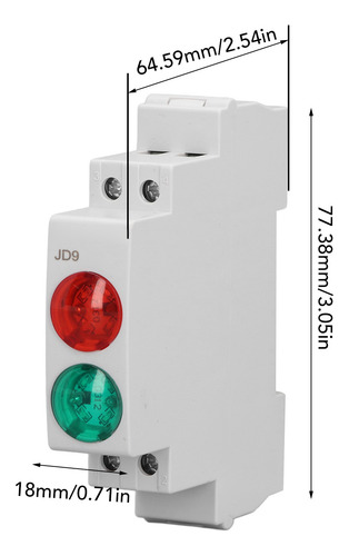 Indicador Led Tipo Din Rail Signal, Rojo Y Verde, Tipo Doble