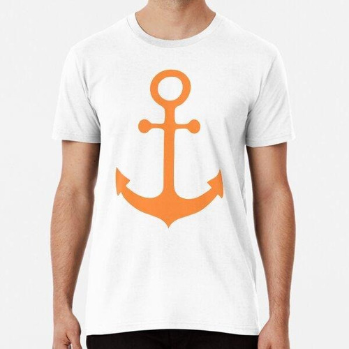 Remera Orange Anchor Symbol Algodon Premium 