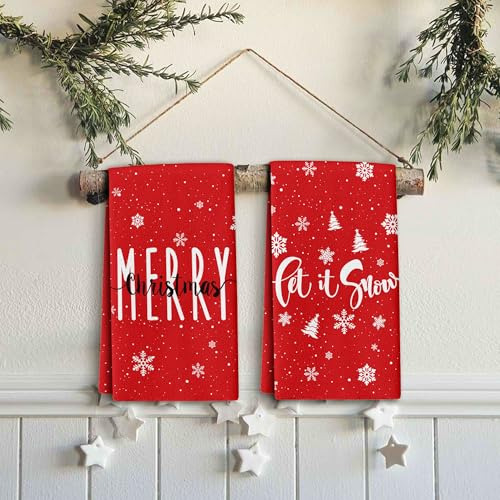 Juego De 2 Toallas De Mano De Feliz Navidad, Déjalo Nevar To