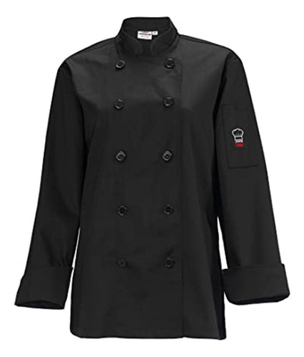 Chaqueta De Chef Winco Unf-7ks Negra, Pe