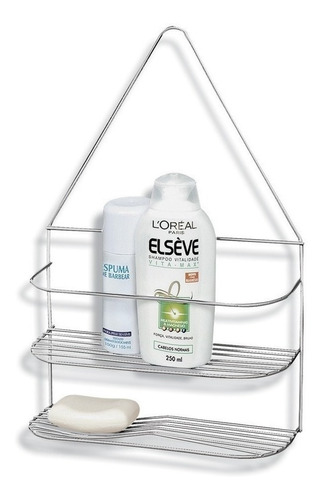Imagem 2 de 4 de Porta Shampoo Duplo Acqua Cromado