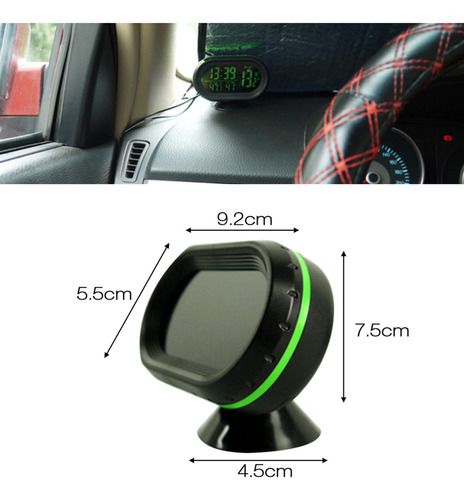 S Reloj Digital Termómetro Coche 12v Led Dual Temperatura