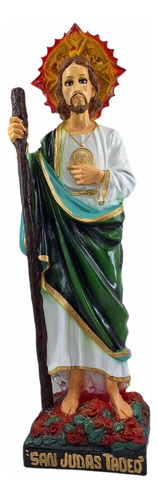 San Judas Tadeo Figura De Resina 66 Cm + Veladora 