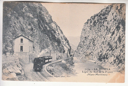 Antigua Postal Ferrocarril Francia La Mescla Alpes Maritimos