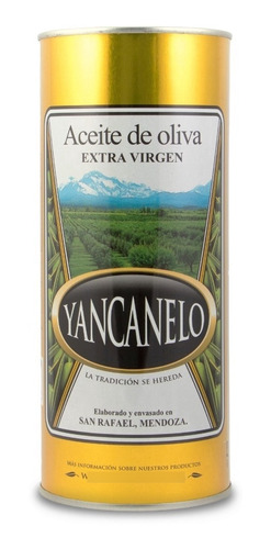 Imagen 2 de 9 de Aceite De Oliva Extra Virgen Yancanelo Lata 1 Litro X 3 U