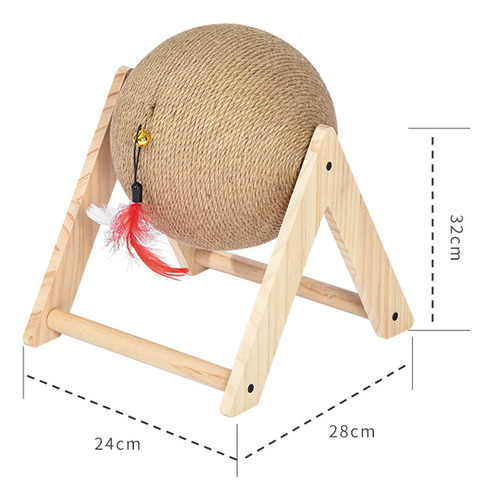 Juguete De Bola Con Poste Rascador Para Gatos, Soporte De