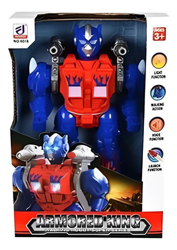 Robô De Brinquedo Com Som E Luz - Pica Pau Robô Azul