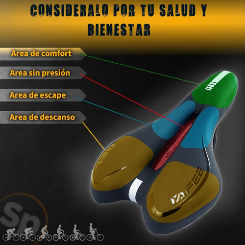 Imagen 5 de 10 de Asiento Para Bicicleta De Montaña Negro Con Gris Vazher