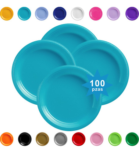 Platos Pasteleros Desechables Amscan Colores 100 Pzas Marcs1