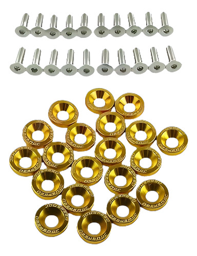 20 Piezas Aluminio Oro Defensa/parachoques Arandela/tornillo