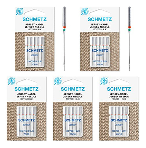 5 X 5 Agujas Schmetz Jersey Size 70/10