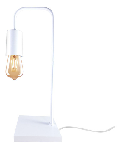 Lampara Velador Facu Nordico Industrial Color Blanco Led E27