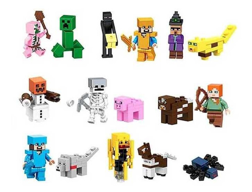 Bloques Compatibles Set 16 Figuras Minecraft.