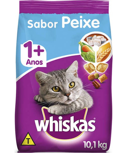 Ração Whiskas Peixe Para Gatos Adultos 10.1 Kg