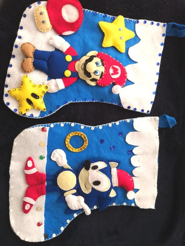 Bota Navideña De Mario Bros, Accesorio Decoración Navidad
