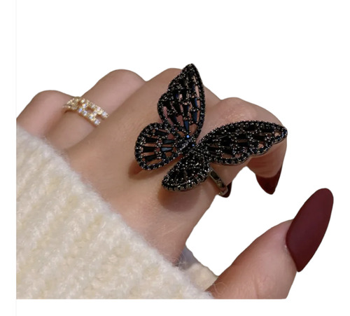 Anillo Para Dama Mujer Mariposa Casual Y Moderno 