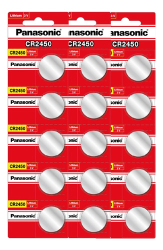 Pila Cr2450 Botón Panasonic 15pz En 3 Blisters