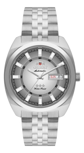 Relógio Orient Heritage Automático 3 Estrelas Yn6ss005 S1sx Correia Prateado Bisel Prateado Fundo Prateado