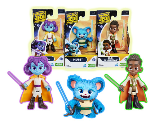 Young Jedi Nubs Kai Brighstar Lys Set 3 Juguetes Star Wars