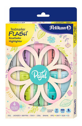 Resaltadores Pelikan Pastel Flash - Caja Floral × 10