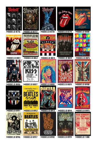 Imagem 4 de 10 de Kit 10 Impressos Fotográficos Show Poster De Bandas De Rock