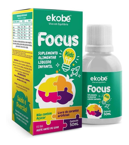 Focus Kids 50ml Suplemento Memória Crianças E Adolescentes