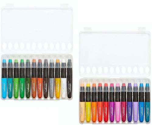 24 Crayones De Gel Sedosos Con Plastico Kingart