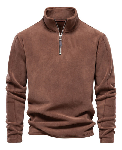 Sudadera De Forro Polar Con Cuello Alto Y Cremallera Para Ho