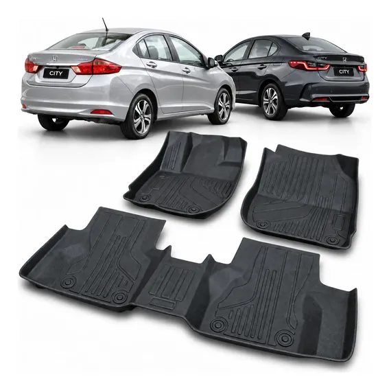 Tapete Bandeja Honda City Sedan 2015 A 2026 Borda Alta Preto Traseiro Inteiriço
