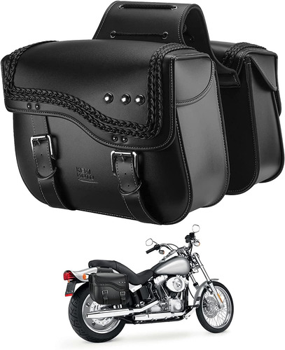 Kemimoto Alforjas Para Motocicletas, De Cuero Sintético 30l