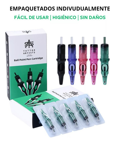 Cartuchos Para Tatuar De Práctica Punta De Bolígrafo 20 Pzas