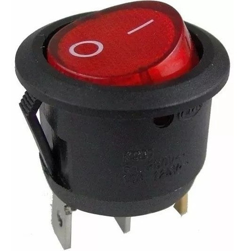 5 Botão Interruptor Chave Gangorra Led 110/220v Vermelho