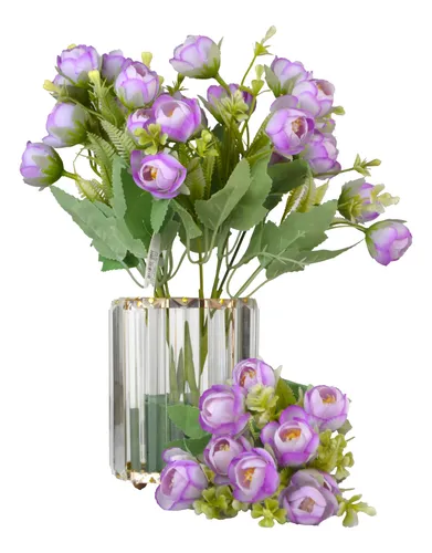 Pack 2 Ramos De Flores Artificiales Rosas Decoración 31cm