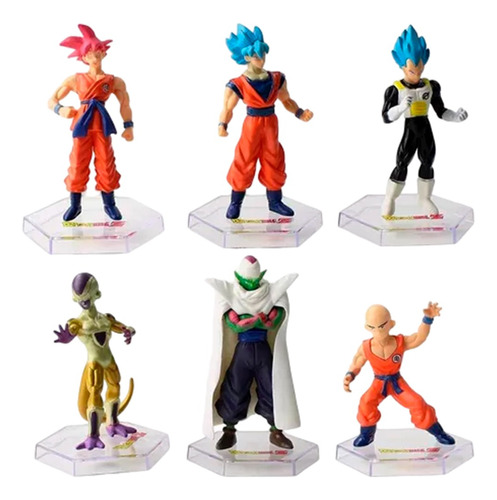 Colección Dragon Ball Z Goku Vegeta Freez X6 Figuras En Base