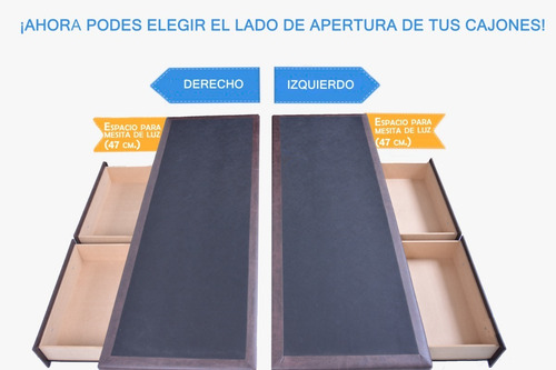 Imagen 4 de 9 de Base Sommier Box Somier Cama 1 Plaza 2 Cajones Entrega S/c*