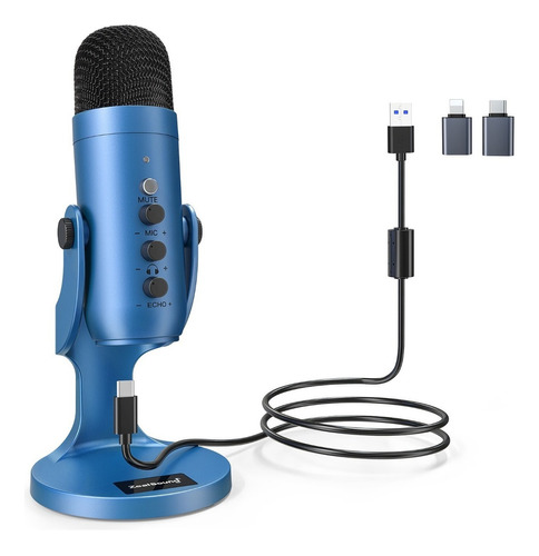 Microfone Zealsound K66 Condensador Cardioide Usb Mic (azul)