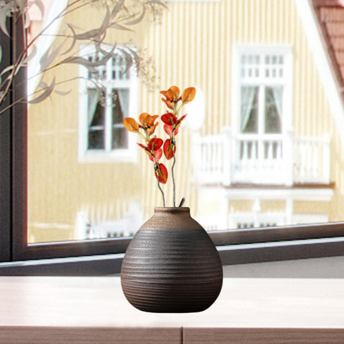 Jarrón De Cerámica Rústica Plantas De 7.8cmx8.3cm