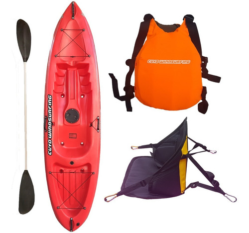 Combo N6 Kayak Simple Sit On Top Honu + Chaleco + Asiento