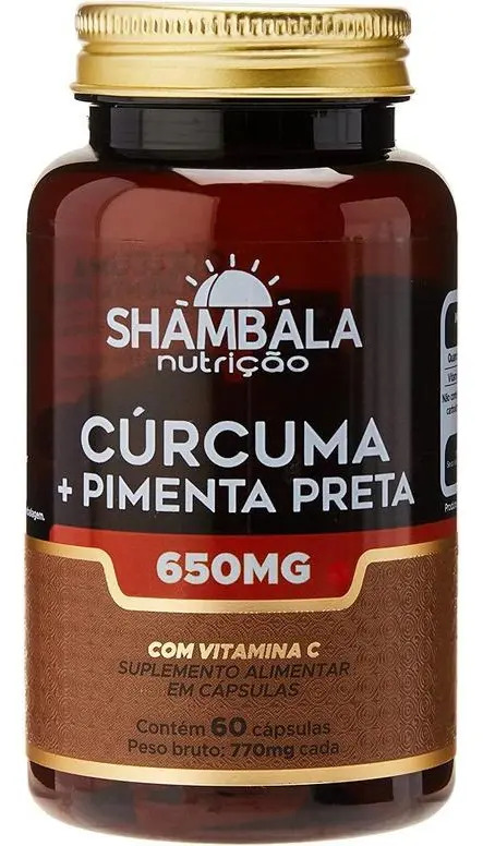 Cúrcuma Com Pimenta Preta 180 Cápsulas Shambala Neutro