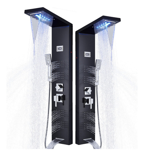 Torre Panel De Ducha NeierThodore Shower Panel de acero inoxidable color negro