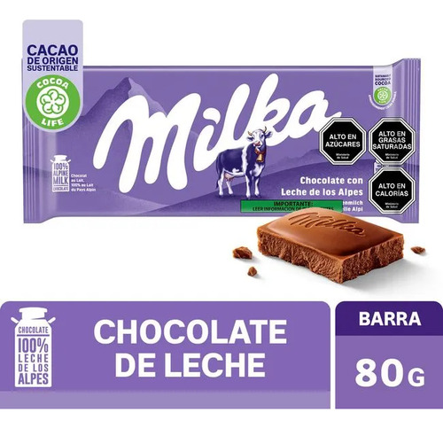 Chocolate Milka Con Leche 80 G