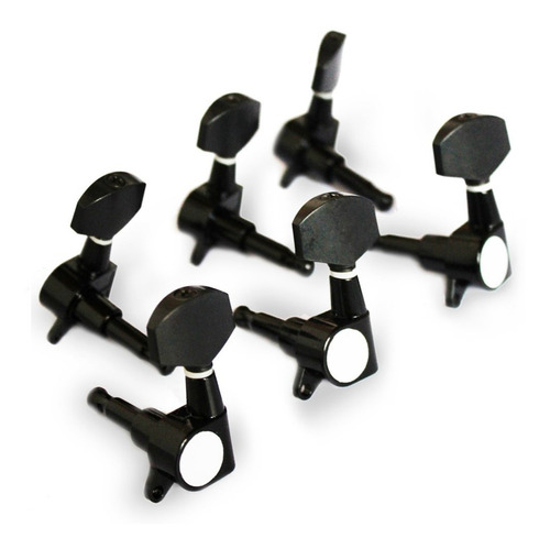 Set Clavijero Metálico Sellado Rectangular Guitarra Acústica