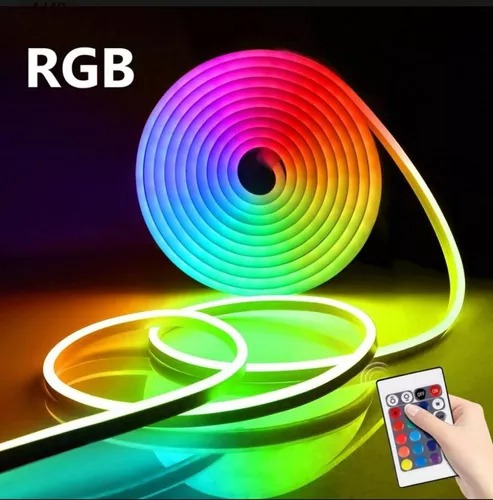 Cinta Rgb Neon Flex De 5mts 12vol C/control Y Transformador 