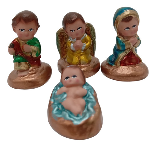 Nacimiento Navideño 6 Cm Yeso Pintado A Mano Artesanal 10 Pz