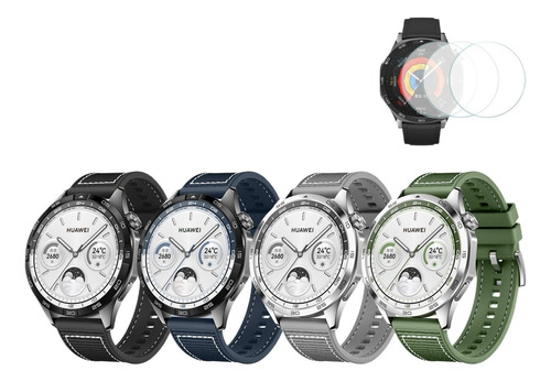 A 4 Correas De 22mm Y 3 Pc Mica Para Huawei Watch Gt5 Gt4